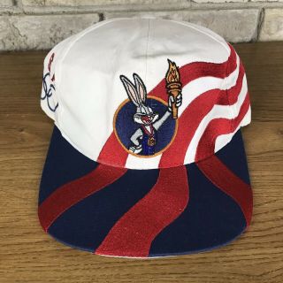 Usa Olympics 1996 Atlanta Rare Vintage Bugs Bunny Embroidered Snapback Hat Cap