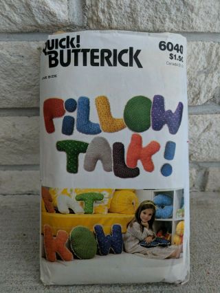 Quick Butterick Pattern 6040 Vintage Pillow Talk Alphabet Pillows