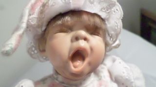 Vintage Berenguer Jc Toys 9 " Yawning Baby Girl With Eyes Closed