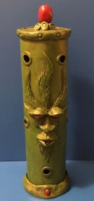 Vintage Leaf Face Tower Insence Burner 12 In.