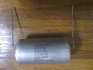 Vintage Military Grade West - Cap Ch09a1 (2.  2uf Mfd) 400vdc Capacitor (nos) 5 Off