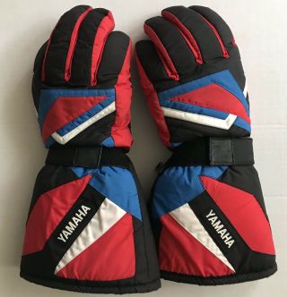 Yamaha Red White & Blue Winter Riding Gloves Gear Size Large Vintage