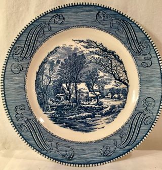 Vintage Currier And Ives Royal China Dinner Plate The Old Grist Mill