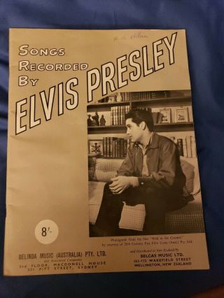 1962 Vintage Elvis Presley Songbook With Photos Rare Australian/new Zealand