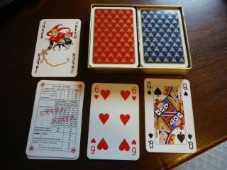 Vintage 1980’s Brooks Brothers Logo 2 - deck (Blue/Red) Boxed Playing Card Set VGC 3