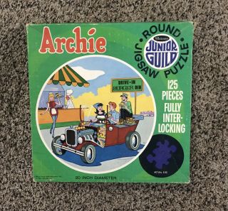 Vintage Archie Junior Guild Round Jigsaw Puzzle Whitman 1969