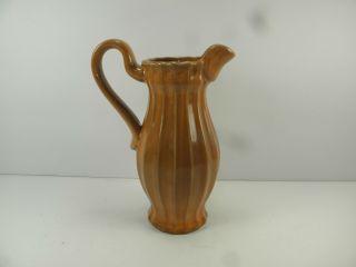 Vintage Studio Pottery Art Vase Pitcher / Ewer Mid Century Deco Modern Orange