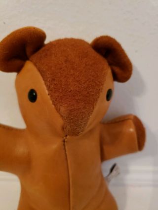 Vintage Sandy Vohr ' s Leather Zoo U.  S.  A.  Made Leather Bear 2