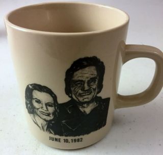 Johnny Cash And June Carter Cash Coffee Cup Mug Vintage 1982
