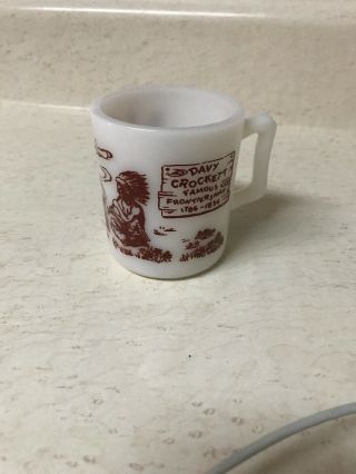 Vintage - Fire King - Davy Crockett Milk Glass - Mug Coffee Cup Rare