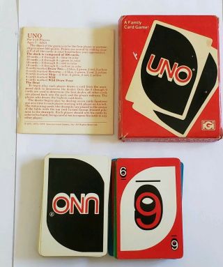 Vintage Uno Card Game 1979 Complete 108 Card Deck W/instructions