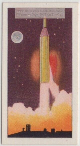 Jupiter Rocket Launch From Cape Canaveral Vintage Ad Trade Card