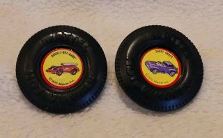 2 Vintage Mattel Redline Hot Wheels Plastic Pin/badges 1970