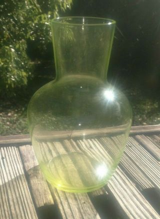 Vintage Green Depression Glass Vase 6 " H 4 " W