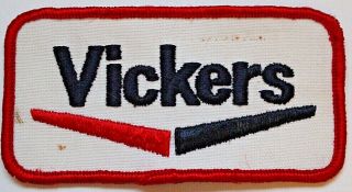 Vtg Vickers Petrol Embroidered Patch Motor Oil Gasoline Service Station Uniform