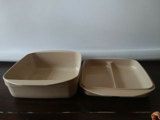 Vintage Anchor Hocking Microware Microwave Pm481 - T1 1qt Pan Dish Divided Lid