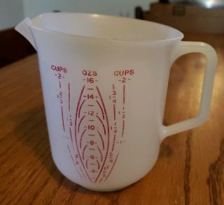 Vintage Tupperware 2 Cup Measuring Pitcher 134 - 5 Made In Usa