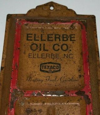 Vintage Tin,  TEXACO ADVERTISING THERMOMETER (Ellerbe Oil Co. ,  Ellerbe,  N.  C. ) 2