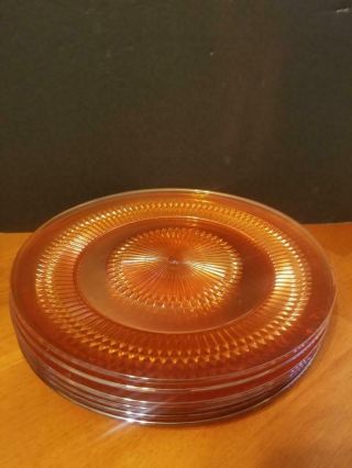 Vintage Carnival Glass Iridescent Marigold? Dinner Plates 10” Set Of 6