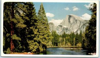 Vintage United Air Lines Advertising Postcard Yosemite National Park Half Dome