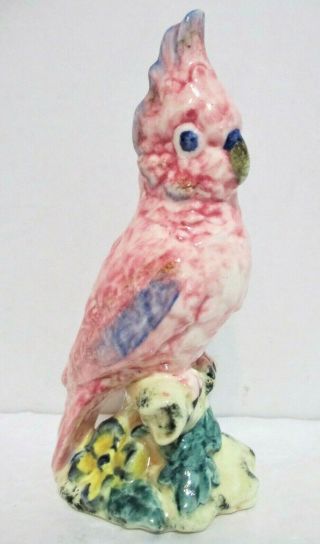 Stangl Pottery Pale Pink Cockatoo Bird Figurine Vintage Artist Signed