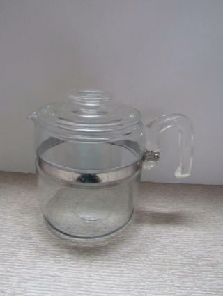 Vintage Pyrex Blue Flame Coffee Pot.  6 Cup.  Pot And Lid Only.  Stove Top