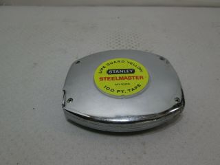Vintage Stanley My100a Tape Measure 100ft Life Guard Yellow Steelmaster