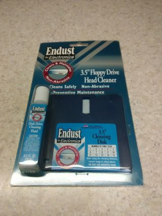 Endust 3.  5 " Floppy Drive Head Cleaner Non - Abrasive Preventive Vintage Nip