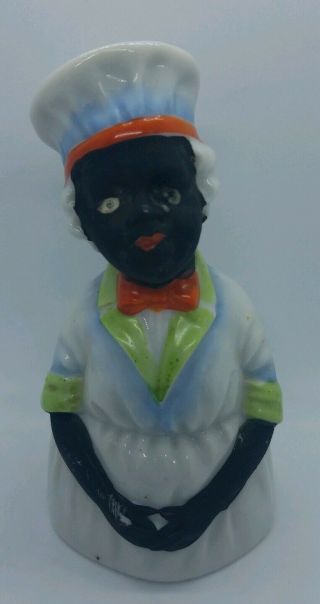 Vintage Black Americana Chef Cook Bell - Made In Japan