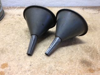 Vintage Gas and oil Funnels 9” Tall and 4 1/2” Tall Bundle of 3 4