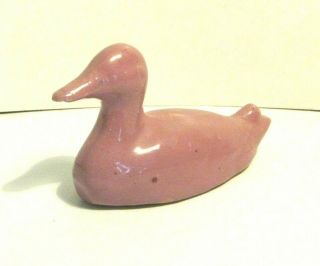 Vintage Bybee Pottery Ky,  Pink Rose Color Mallard Duck Figurine 4 1/2 "