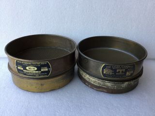 Vintage Copper/brass? Gold Pan Screen Mining 8” Tyler Standard Sleeves Sieve Set