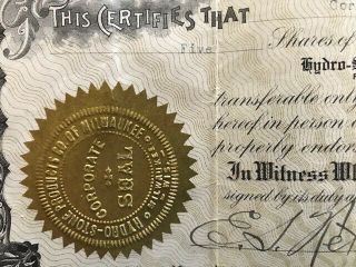 Vintage Stock Certificate 