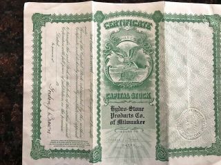 Vintage Stock Certificate 