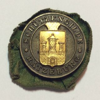 Vintage German Shooting Medal ScÜtzengilde Ratzeburg Silver Green
