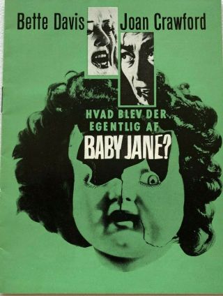What Ever Happened To Baby Jane? Bette Davis 1934 Vtg Old Danish Movie Program
