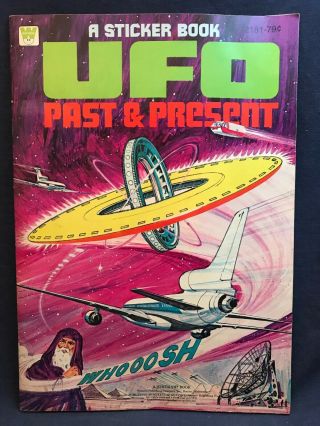 1968 Vintage Whitman Sticker Book Ufo Past & Present Alien Ancient Astronaut