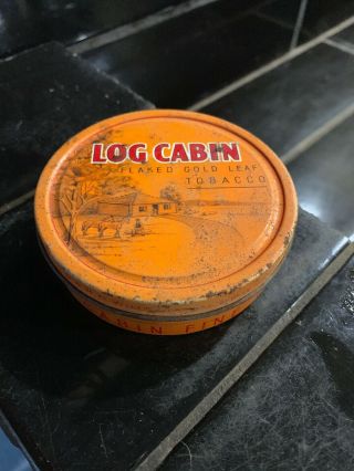 LOG CABIN Flake Tobacco Vintage Tin 2