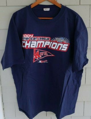Vtg 2004 Boston Red Sox American League Champions Shirt Xl - World Series