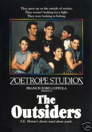 The Outsiders Tom Cruise Vintage Movie Poster Print