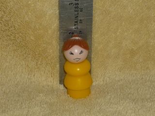 Fisher Price Little People Vintage Brown Hair Mom Girl in Yellow 3