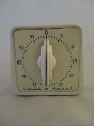 Vintage Maid Of Honor Kitchen Timer 60 Mins By Lux Clock Mfg Made Usa (94)