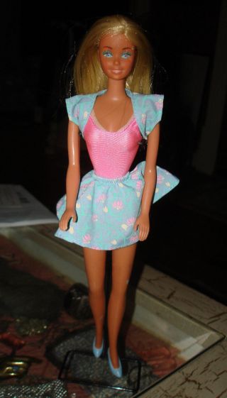 Vtg Mattel Sun Lovin " Malibu Blonde Barbie In Tagged Outfit Tnt Waist 1970 