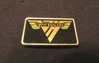 Van Halen Vintage Pin Button Badge Not Shirt Patch Lp Uk Import Gold Tone Logo