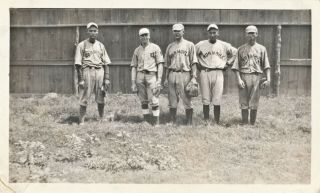 Vintage Snapshot Of 4 Normoyle Baseball Players In Uniform San Antonio Tx