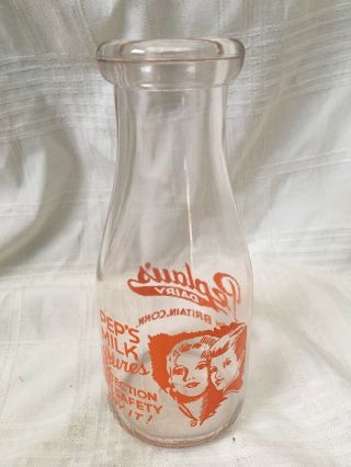 Vintage Pint Milk Bottle Peplau 