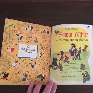 Vintage 1948 Disney ' s Snow White Little Golden Book D4 I edition 2