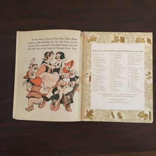 Vintage 1948 Disney ' s Snow White Little Golden Book D4 I edition 4