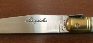 Vintage Jean Dubost Laguiole France Steak Knife Cream Ivory Handle With Bee