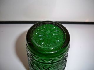 VINTAGE EMERALD GREEN SANDWICH GLASS TUMBLER 4 INCHES TALL 4